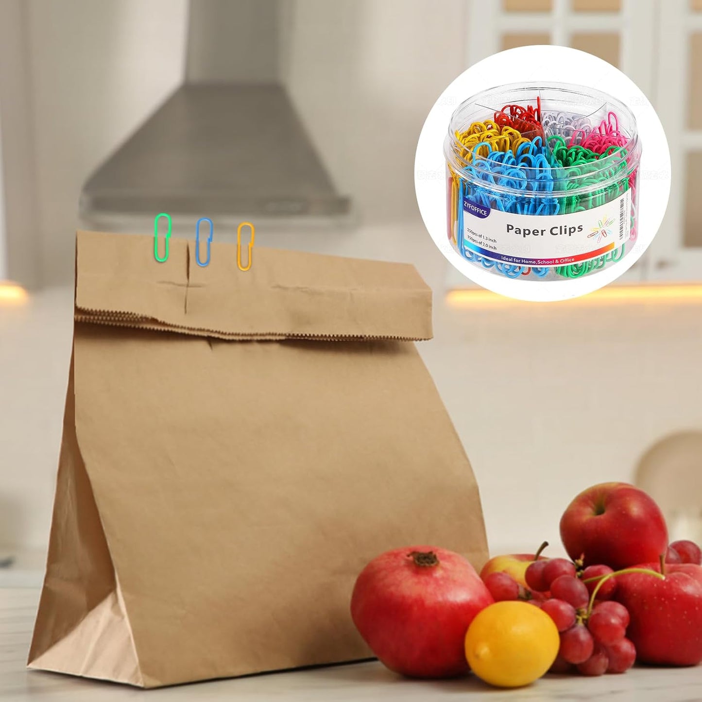 Multicolor Jumbo Paper Clips, 1.3 Inch (33mm) & 2 Inch (50mm), 400-Pack for Office, School & Home Document Organizing (Colorful, 1.3 Inch and 2 Inch)