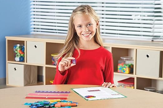 hand2mind Plastic Double-Sided Decimal and Fraction Tiles, Montessori Math Materials, Fraction Manipulatives, Unit Fraction, Fraction Bars Math Manipulatives, Homeschool Supplies (Set of 51)