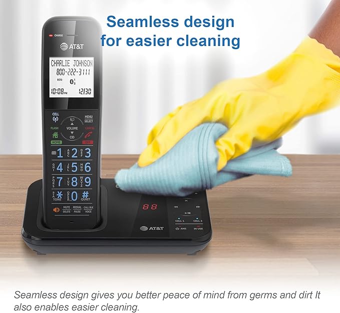 AT&T GL2113-21 Cordless Home Phone with Smart Call Blocker, Bluetooth Connect to Cell, Answering Machine, Full-Duplex Speakerphone