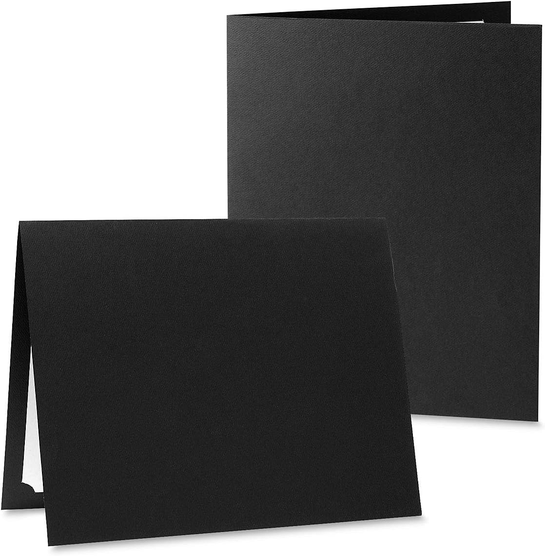 Plain Black Certificate Folders - Pack of 25, Linen Cover 80 lb. Stock, Folded, Die-Cut Corners, for Office, Business Awards, Graduation, School Diploma Holder, 9-1/2" x 12"