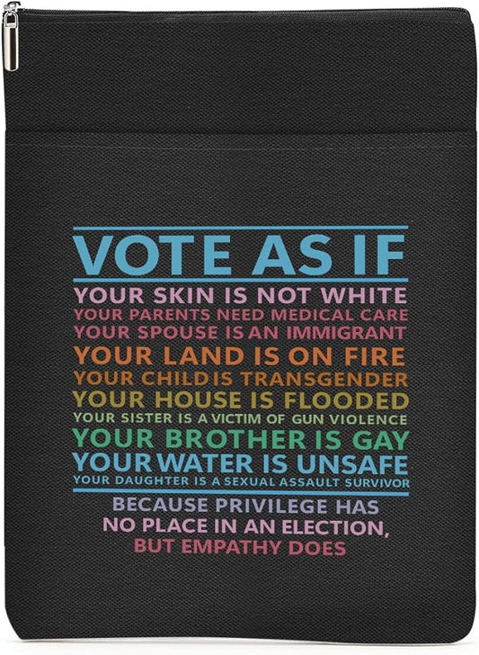 Book Themed Gifts Waterproof Book Sleeve Book Pouch LGBT Equality Rights Reading Gifts for Women Friend Book Covers for Paperbacks Book Accessories Book Protector with Zipper and Front Pocket