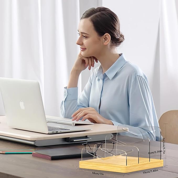 MinBoo Mail Organizer File Holders Letter Organizer Bamboo Desk Document Sorter Envelope Folder Racks Holders for Office Home School