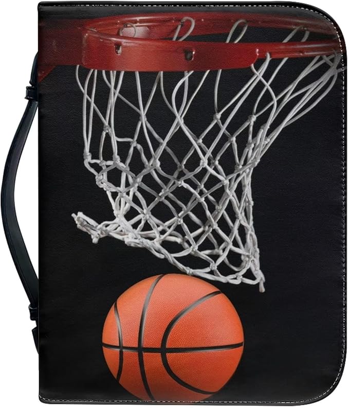 Basketball Bible Cover for Men Bible Protective Bag PU Leather Bible Journal Case Waterproof Bible Protector