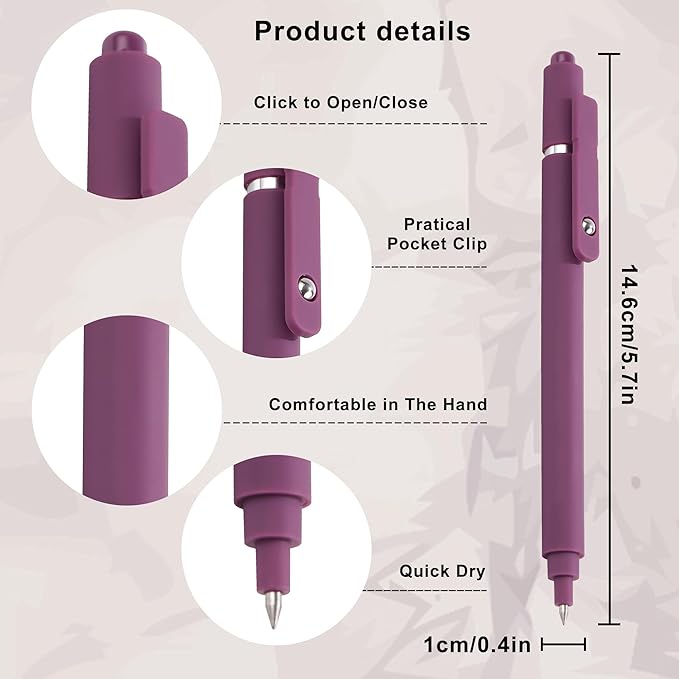 RIANCY Gel Pens, 10 Pcs 0.5mm Quick Dry Black Ink Pens Fine Point Smooth Writing Pens for Journaling Aesthetic Pens Retractable Gel Pens School Supplies Colorful Pens Gel Ink Pen Office Supplies