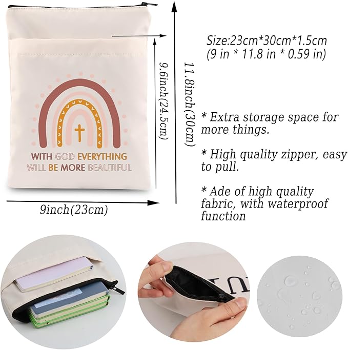 ENSIANTH Christian Gift Faith Gift with God Everything Will be More Beautiful Book Sleeve First Communion Gift Religious Gifts (god Beautiful BS)
