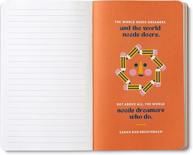 Compendium Softcover Journal – Remember, Ideas Become Things. – A Write Now Journal with 128 Lined Pages, 5″W x 8″H