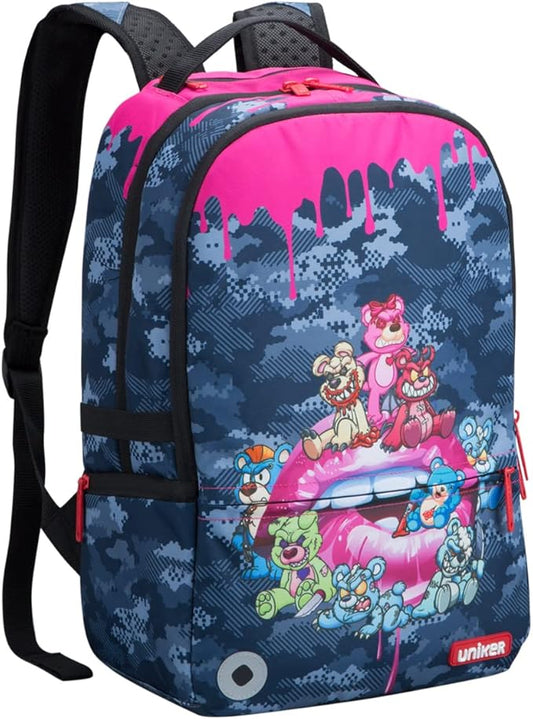 UNIKER Backpack for Girls,Graffiti Backpack for women,School Backpack for Girls, Laptop Backpack for 15.6 Inch,College Bag Computer Bag Pink, 20L