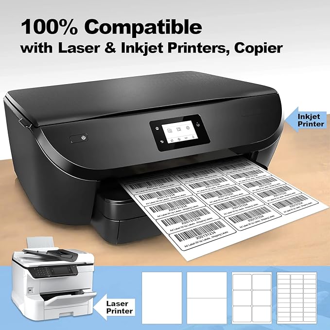 3000 Labels 30-up 1" x2-5/8 Shipping Address Barcode Labels for Laser & Inkjet Printers, Risepekt 100 Sheets 30 Up Labels 1x2.625 on US Letter, 30 per Sheet Return Address Labels, 30 per Page Labels