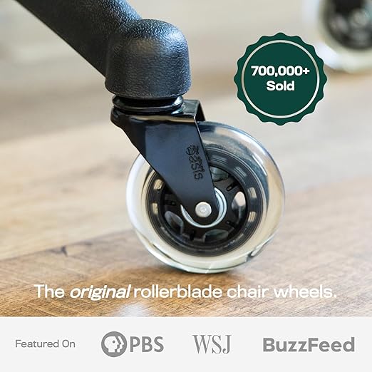 The Office Oasis Original Roller Style Office Chair Wheels (As Seen On PBS) - Only Compatible with IKEA Brand Chairs