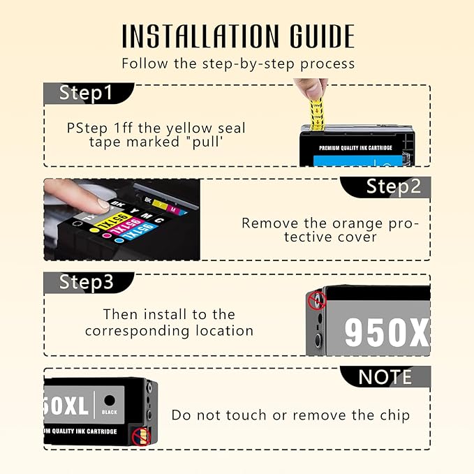 950 XL 951 XL HP950XL/951XL 8600 Ink Cartridges Combo Pack Compatible for HP 950XL 951XL Ink Cartridges for HP Printers for OfficeJet Pro 8600 8610 8630 8620 8615 8625 8100 276DW 251DW Printer