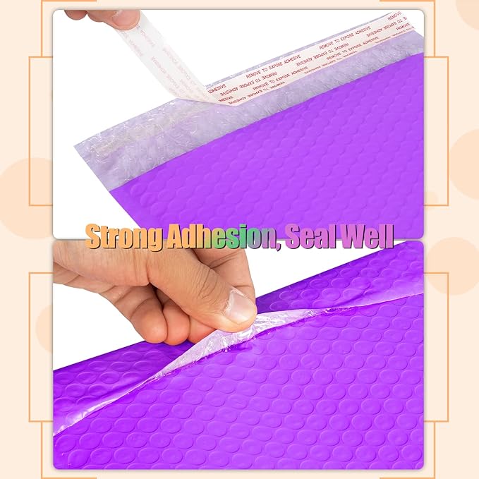 8.5 x 12 Inch Bubble Mailers, 30 Pack Self-Seal Poly Padded Envelope, Waterproof Shipping Bags for Small Business, Purple