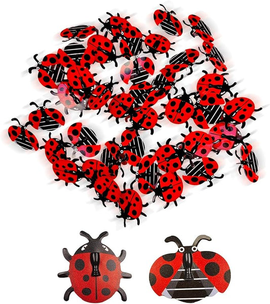 GOUWEIBA 40 Packs Decorative Thumb Tacks - Cute Push Pins Colorful Pushpins for Photo Wall Cork Board Bulletin Board Home Office Decor Cubicle Decorations (Ladybug)