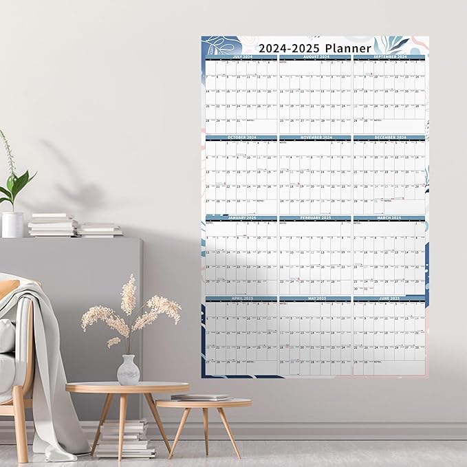 Ospelelf Dry Erase Wall Calendar 2024-2026 Large Laminated Calendar 48'' x 32'' Yearly Office Calendar, 24 Month Calendar, Use July 2024 - June 2026