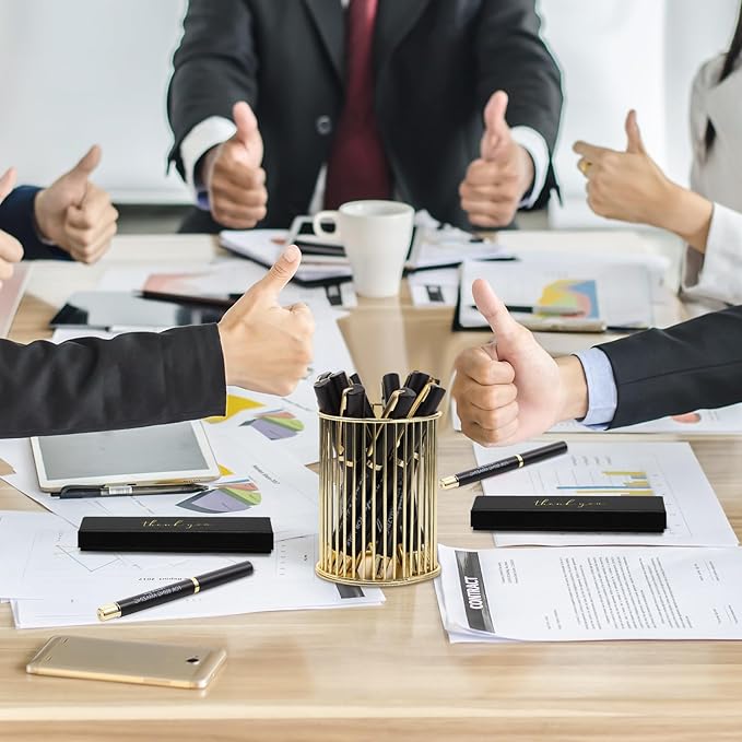 PerKoop 10 Set Thank You Gifts Inspirational Ballpoint Pens with Gift Boxes Bulk Appreciation Party Favors for Employee Coworker Staff Team Friends Office Supplies(Black,Mixed)