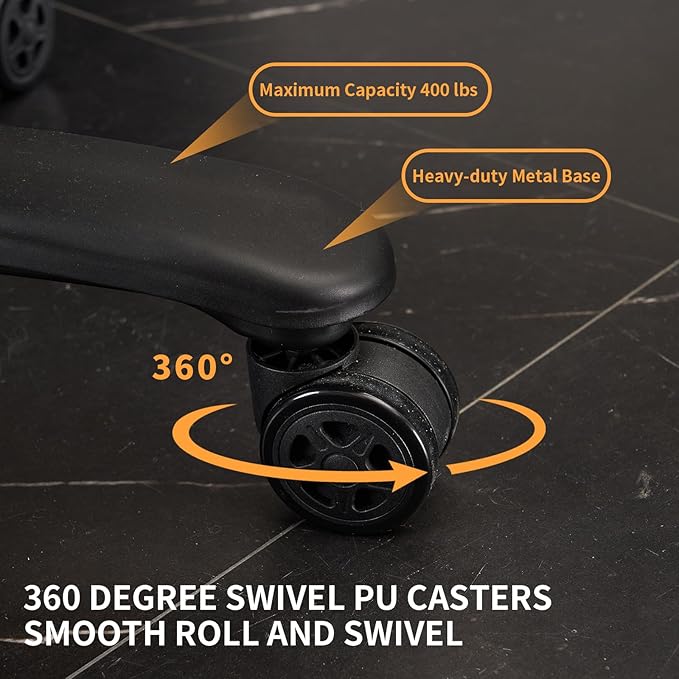 Office Chair Big and Tall, High Back Home Office Chair 400 lbs, Executive Office Chair with Ottoman, Ergonomic Office Chair with Padded Armrest, Swivel Computer Chair PU Leather (Grey)