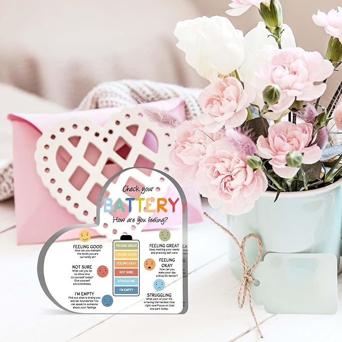 Mental Health Decor, Psychotherapy Affirmations Heart Acrylic Sign, School Counselor Sign, Therapy Anxiety Decor Sign, Mental Health Gifts for Social Worker Classroom School Counseling Educational