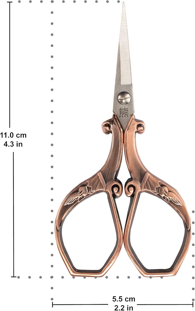 JubileeYarn Chinese Wing & Cloud Embroidery Craft Scissors - Copper - 1 Scissor