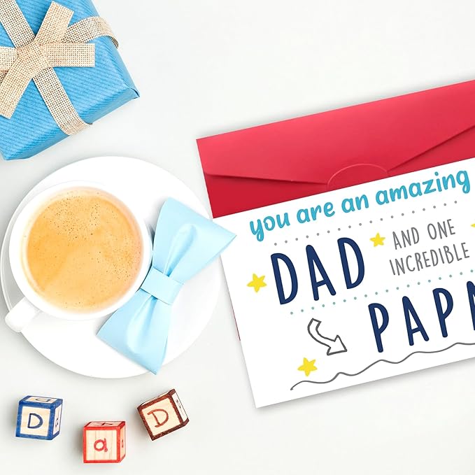 Funny Fathers Day Card for Dad, Cute Birthday Card for Papa Daddy, Special Papa Fathers Day Card Gift from Daughter Son Wife, Amazing Dad Card
