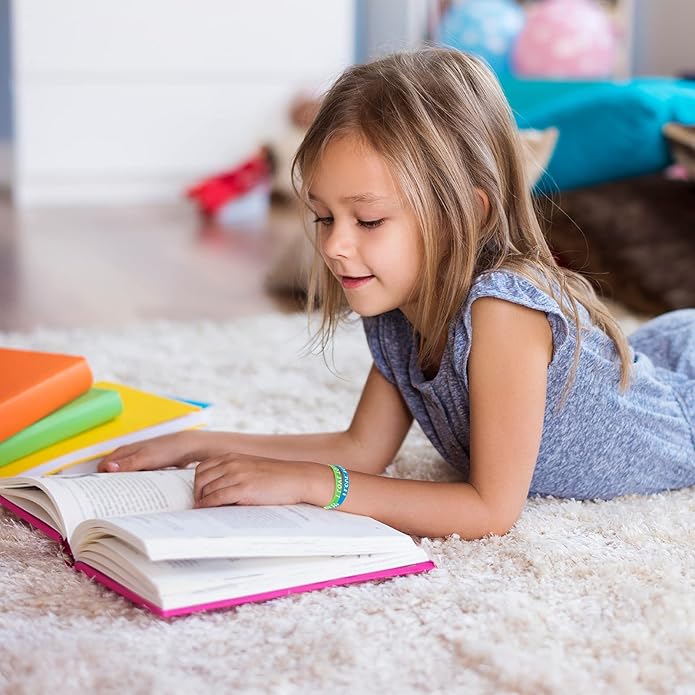 WILLBOND I Love to Read Rubber Bracelets Motivational Rubber Wristband Colorful Silicone Wristbands Bracelets for Classroom Rewards Teacher Award School Home Decoration Party Favors