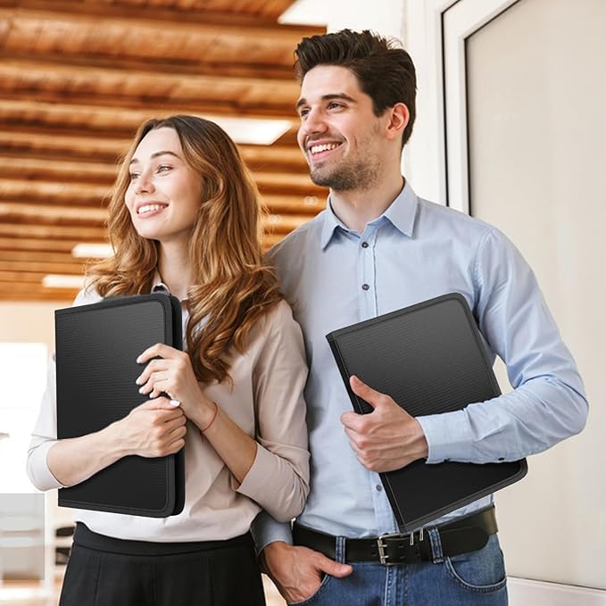 Huolewa Fireproof Accordion File Organizer, Portable Expanding File Folder with Waterproof Zipper&Labels, Black Document Organizer with 13 Pockets, File Organizer for Important Document/Paper Storage