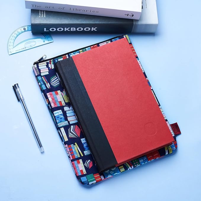 Book Sleeve for Book Lovers, Bookish Book Protector, Book Covers for Paperbacks, Washable Fabric, Book Sleeves with Zipper, Medium 11 Inch X 8.7 Inch