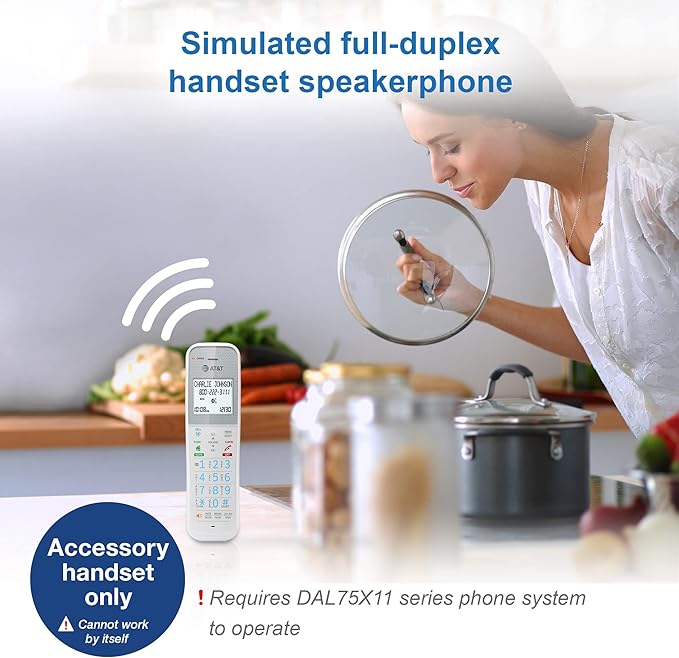 AT&T DAL75011 Accessory Handset for GL2113-x or DAL75x11 Phone System (White)