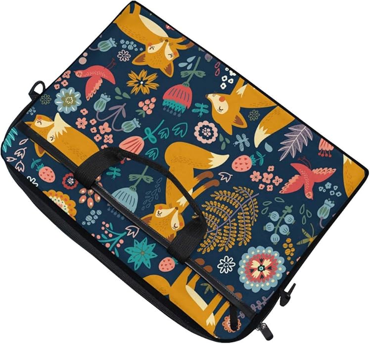 XMCL Forest Fox Pattern Laptop Case Shoulder Bag Computer Notebook Briefcase Messenger Bag with Adjustable Shoulder Strap Fits 14-15.4 inch