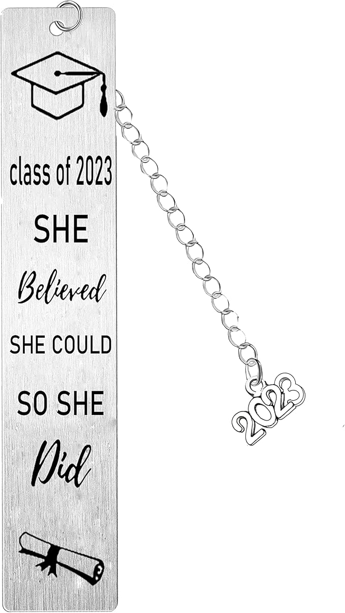 Inspirational Metal Graduation Bookmark for Women She Believed She Could So She Did Bookmark for Daughter Sister Niece