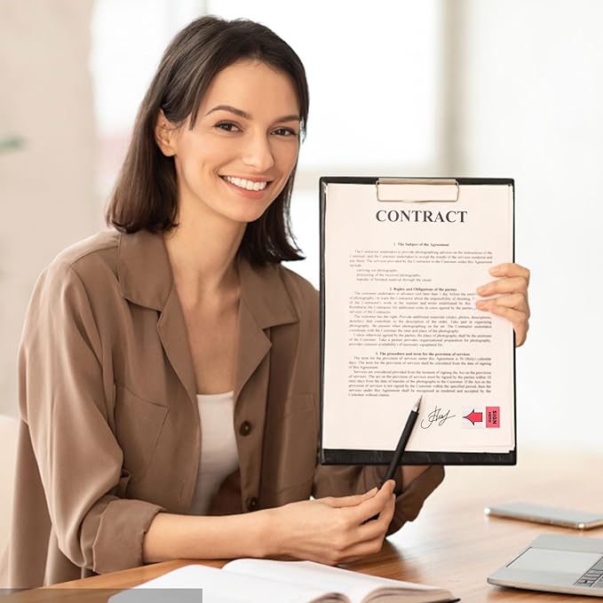 600pcs/6 Packs Sign Here Tabs, Arrow Labels Stickers Sticky Signature Tags Adhesive Message Flags for Documents Notebooks Home Office School Supplies