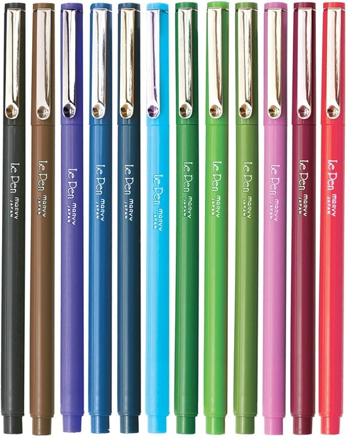 Marvy (4300S-12pk) Le Pen, 12 Color Set, Dozen (Micro Fine Point)