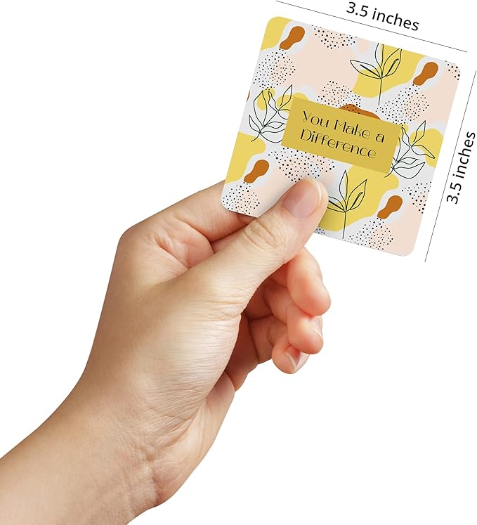 Dessie 60 You Make a Difference Inspirational Cards with Envelopes & Matching Seals. 60 Post-it Note Size Motivational and Encouragement Cards with Positive Affirmations. Great Thoughtful Gifts.