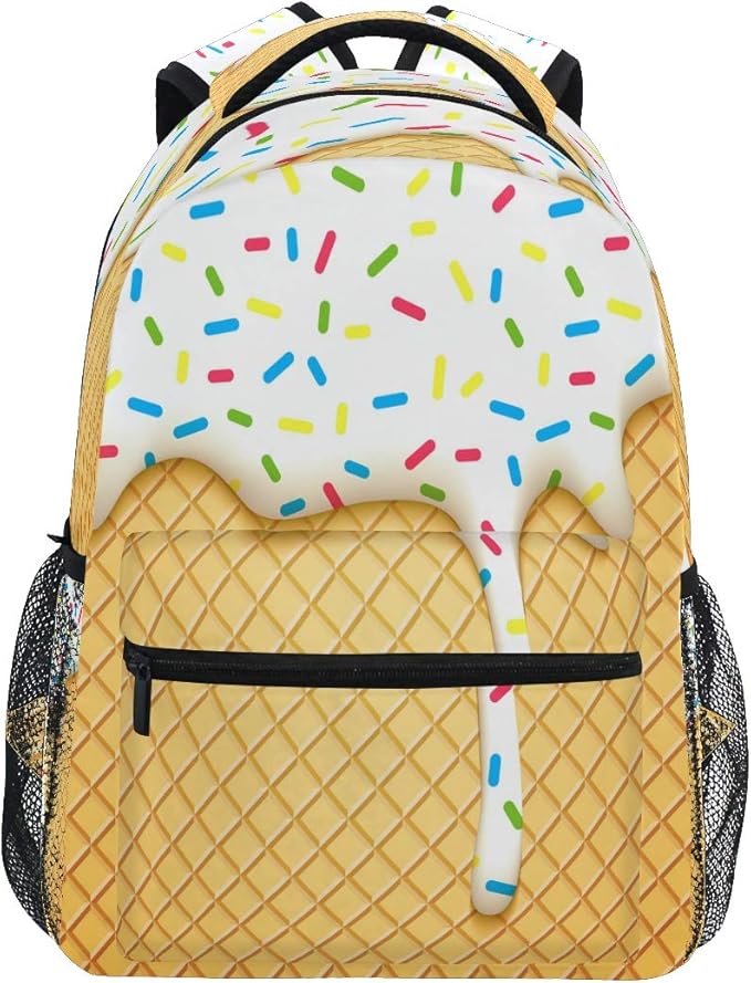 Blueangle Ice Cream Cone Backpack Bookbags Laptop Backpack for Boys Girls Teens, College Backpack Water Resistant Travel Bookbag