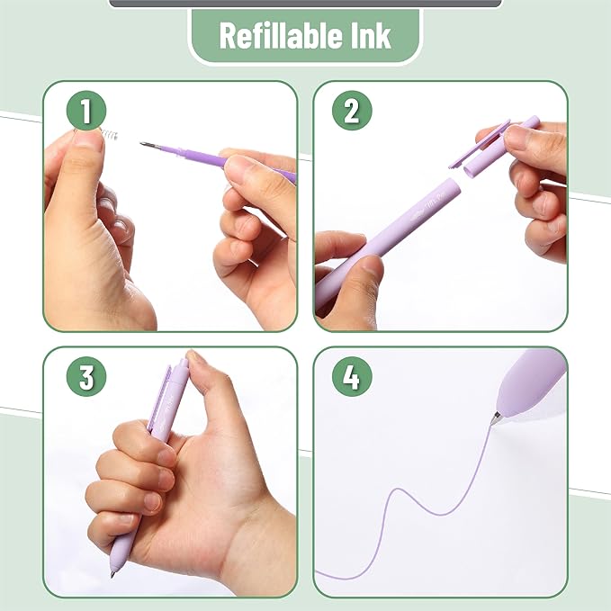 Mr. Pen- Retractable Gel Pens, 10 Pack, Pastel Color Ink Gel Pens, Gel Pens Fine Point 0.7mm, Retractable Pens, Cute Pens, Gel Ink Pens, Aesthetic Pens for Journaling Fine Tip Pens