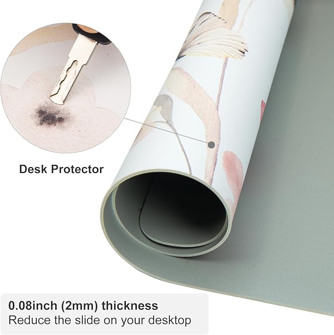 Colorful Star Large Desk Mat, Watercolor Floral Mouse PadOffice Supplies, Waterproof PU Leather Gaming Mousepad for Women Girls, Butterflies Desk Pad Home Office Decor Desk Accessories 31.5" x 15.7"