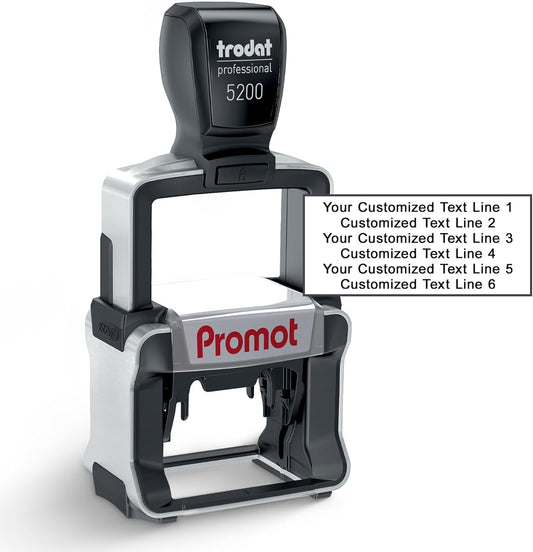 Promot Small Professional Stainless Steel Stainless Steel Self Inking 6 Lines Custom Stamp - Personalized Office Stamp