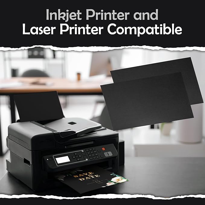 SANZIX 120 Pack Blank Black Cards 3" x 5" - 80 Lbs 220 GSM | Heavyweight Thick Cards | Perfect Blank Index Cards for Notecards, Flashcards, Thankyou Cards, Invitations.