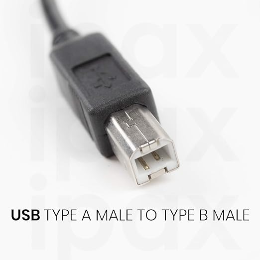 IPAX Premium Series 10Ft USB Printer Cable Compatible with Canon Pixma HP Deskjet Envy Laserjet Officejet Samsung Xerox Zebra