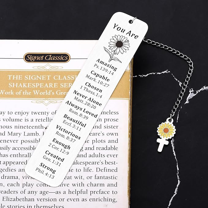 Stocking Stuffers for Women, Stocking Stuffers for Girls, Baptism Gifts for Girl, Confirmation Gifts for Teen Girls, First Communion Gifts for Girls Religious Bible Bookmark Christian Gifts for Women