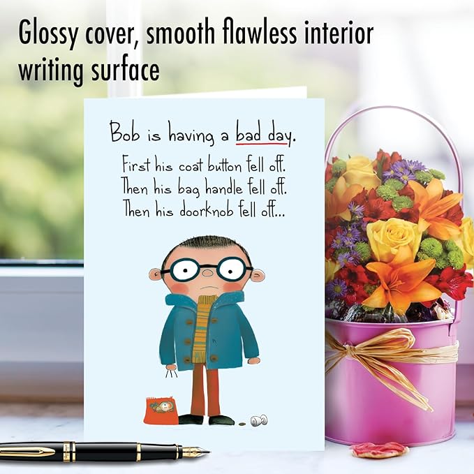 NobleWorks, Funny Birthday Paper Card with 5 x 7 Inch Envelope (1 Card) Bday Fall Off C10829BDG