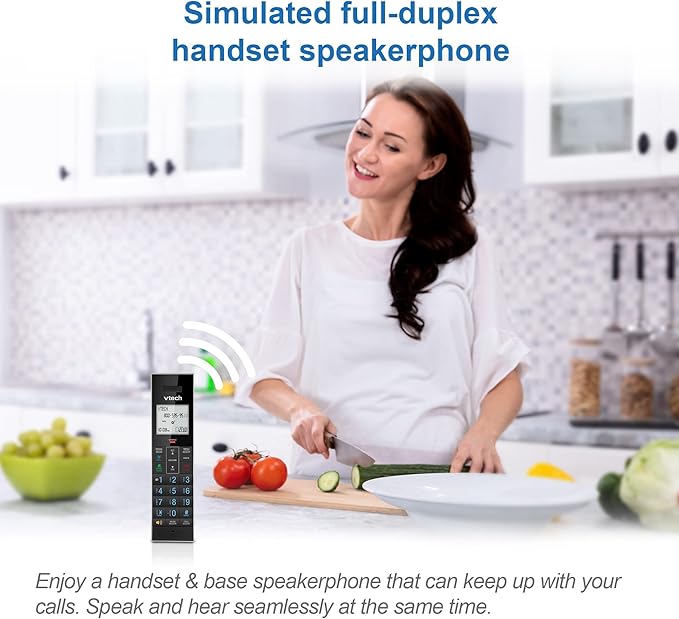 VTech LS6381-2 Bluetooth Speaker with Echo Cancellation, Noise Reduction, Music Streaming, PC/Landline/Cellular Calls, Paired with DECT6.0 Cordless Handset, Answering System, Smart Call Blocker,Black