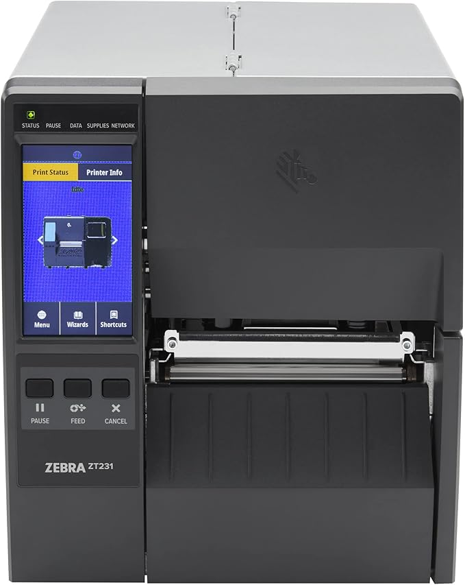 ZEBRA ZT231 300 DPI Thermal Transfer Industrial Printer, ZT231 Upgraded Version of ZT230 Printer, Print Width 4 in Ethernet Bluetooth Serial USB, Includes: Touch Display, Tear Bar