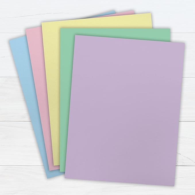 Printworks Pastel Paper, 20 lb, 5 Assorted Pastel Colors, 30% Recycled Color Printer Paper, SFI Certified, Perfect for School and Craft Projects, 100 Sheets, 8.5 x 11 Inch (00577)