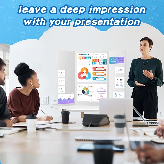 VinTS 8 PCS Trifold Poster Board, 36" x 48" White, Sturdy Foldable Display Boards for School Projects, Science Fair, Business Presentations, Exhibitions, Workshops