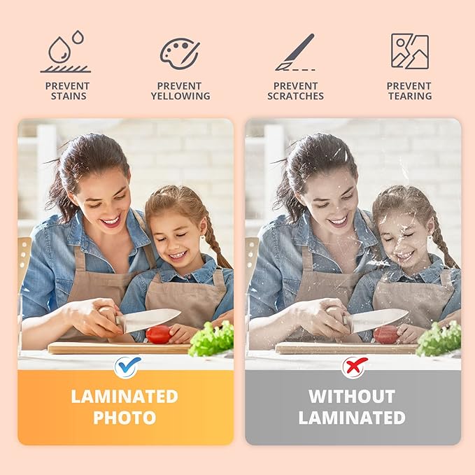 HTVRONT Clear Self-Adhesive Laminating Vinyl Roll-12"x15FT Non Thermal Laminating Film,No Machine Needed Clear Vinyl Laminate for Stickers