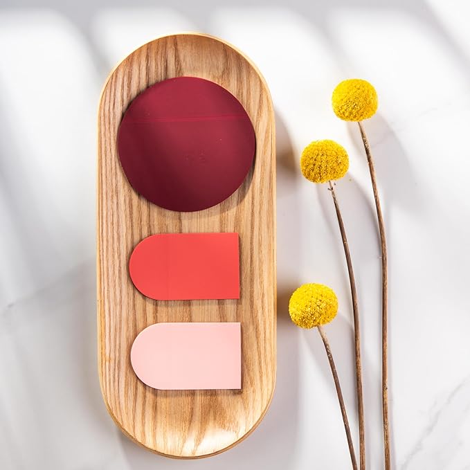 DiverseBee Transparent Sticky Notes (Includes Quick Dry Pen), Cute Clear Sticky Tabs, Translucent Page Flags Book Markers Stickers, Planner Accessories Bible Journaling Study Office Supplies (Marsala)