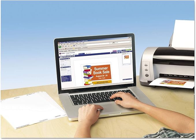 Avery Printable Postcards with Sure Feed Technology, 4" x 6", White, 100 Blank Postcards for Laser Printers (5389)