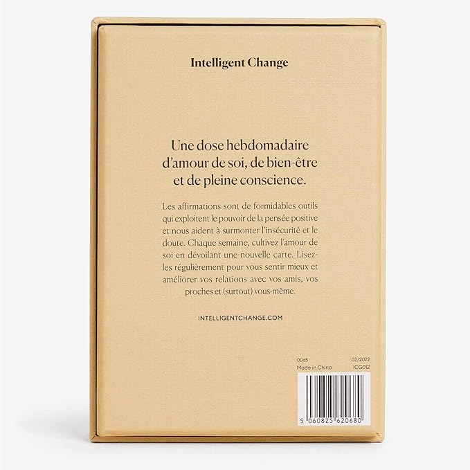 Intelligent Change French Mindful Affirmation Cards, Daily Words of Encouragement Cards, Self Affirmation Inspirational Gifts, Self Care Box of Positive Affirmations, Display Stand, Deck of 52