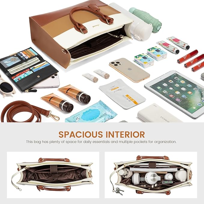 LOVEVOOK Laptop Tote Bag for Women, Work Totes Business Office Computer Briefcase with Clutch Purse