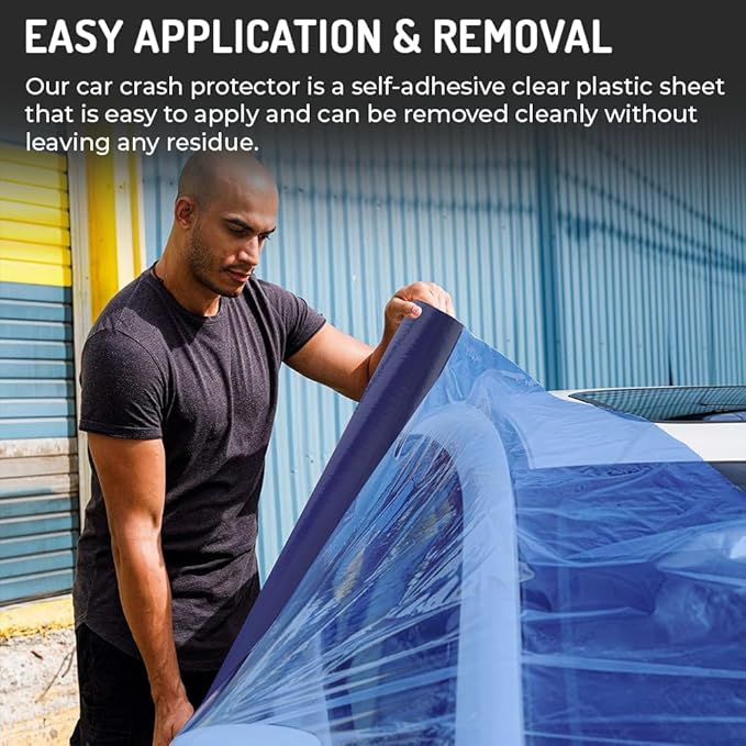 HI-TECH Collision Crash Wrap, 36" X 100' X 3 MIL, Wreck Wrap for Damaged Vehicles, Super Sticky Adhesive, Automotive Crash Protection Film, Clean Removal