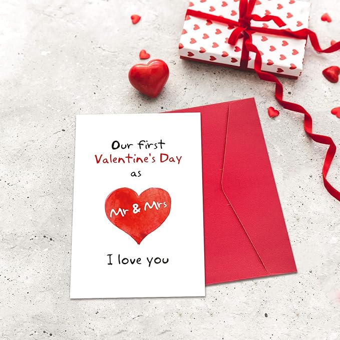 Ogeby First Valentine's Day Card for Couples, Sweet 1st Valentine's Day Greeting Card